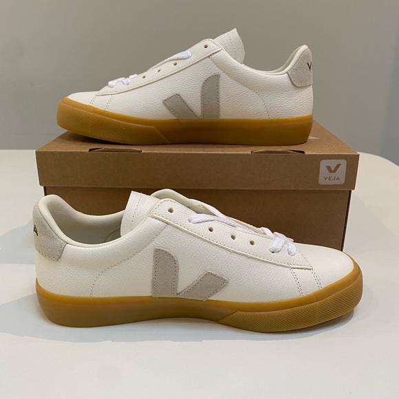 Veja Campo Leather Sneaker Extra White/Natural/Gum Sole 39EU/8US, 40EU/9US NIB - Picture 5 of 11